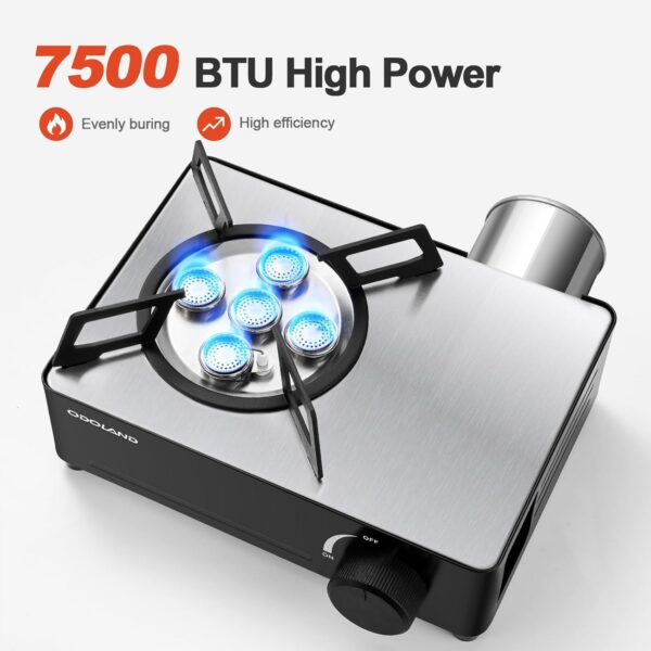 80719d66c28bd853 Odoland Portable Camping Stove 2200W Camp Stove Lightweight Butane Gas Stove for Camping Cooking Outdoor Backpacking and Picnic (Black)