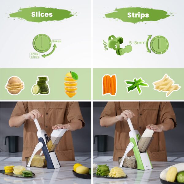 SUPMAKIN Safe Mandoline Slicer Kitchen, Adjustable Potato Slicer,Vegetable Chopp