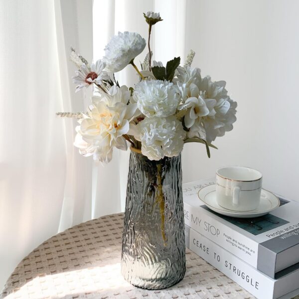 Faux Flowers in Vase,Artificial Flowers in Vase,Table Centerpieces for Dining Room,Flower Centerpieces for Tables,Fake Flowers with Vase,Kitchen Table Decor,Coffee Table Decor
