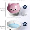 80874ee27022c9d7 AISBUGUR Ceramic Cat Bowls Set of 2, Elevated 15 Tilted Design for Indoor Cats, Large Capacity, Easy to Clean, Non-Slip Base, Cute Pattern, Blue
