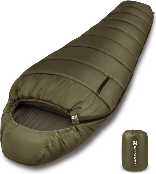 8089b08f9c7900e9 Bessport Mummy Sleeping Bag | 15-45 ℉ Extreme 3-4 Season Sleeping Bag for Adults Cold Weather– Warm and Washable, for Hiking Traveling & Outdoor Activities