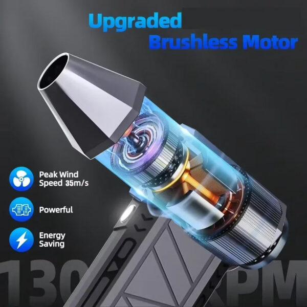 130000RPM Mini Jet Fan Electric Air Duster Adjustable wind speed Turbo Violent Blower Rechargeable with Light Car Cleaning