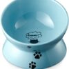 8094d0d601b8f502 Y YHY Cat Bowl Anti Vomiting, Raised Cat Food Bowls, Tilted Elevated Cat Bowl, Ceramic Pet Food Bowl for Flat Faced Cats, Small Dogs, Protect Pet's Spine, Dishwasher Safe