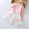 8099ce1806e47bf2 Spring Autumn Baby Girl Dress Lovely Kid Flower Bow Children Clothing Princess Evening dresses Toddler Clothes 0-4 Y Long Sleeve