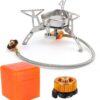 809d1037636f27d1 Colmthys Camping Gas Stove, Portable Windproof Backpacking Burner Cooking Stoves 3500W for BBQ Outdoor Cooking Hiking Fishing Picnic with Piezo Ignition Adapters Converter