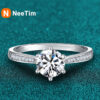 80a64bb3002ad1dc NeeTim Real 3 Carat Moissanite Wedding Ring for Women Sterling Sier Round Brilliant Lab Diamond Engagement Rings Gift