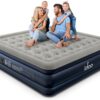 iDOO Air Mattress Queen with Built in Pump, Blow up Mattress, Inflatable Mattress Queen Size for Guests, Home, Camping, 3 Mins Inflation/Deflation, Upgraded Colchones Inflables, Comfort Air Bed