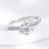 Smyoue Real 0.5-3CT Moissanite Wedding Ring for Women Sterling Sier Round Brilliant Diamond Solitaire Engagement Rings Gift