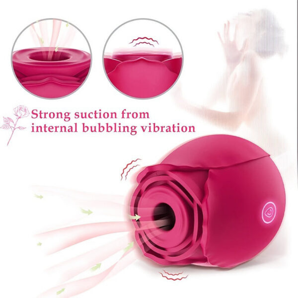 Powerful Sucking Rose Vibrator Toy Women Vacuum Stimulator Oral Nipple Clit Sucker Toys Goods for Female Adults