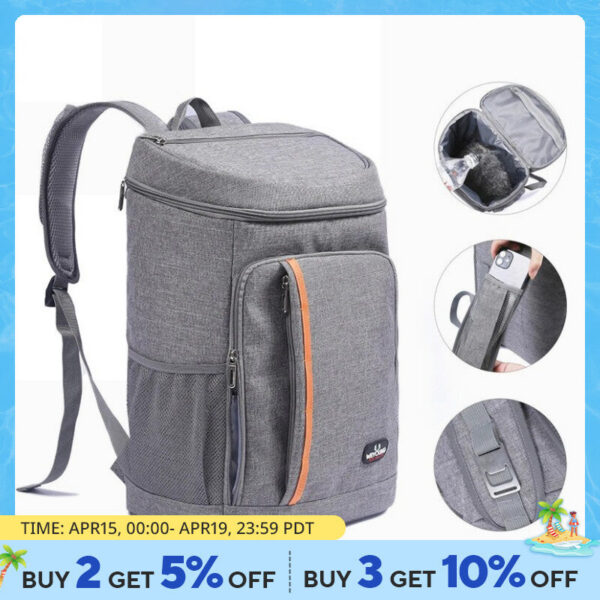 80e025db96f8ff95 1pc Shoulder Bag Multifunctional Outdoor Picnic Insulation Fresh-keeping Backpack Leak-proof Ice BagTravel Essentials