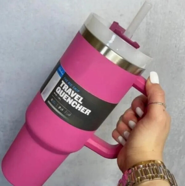 40oz Pink Tumblers Cup With Handle Insulated Stainless Steel Lids Straw Car Travel Mugs Coffee Tumbler Termos Cups ready to ship Water Bottles