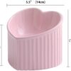 80f4d6f7ca7661d1 Cat Food Water Bowl Set - Raised Ceramic Cat Feeding Bowls with Non Slip Mat - Elevated Cat Dish Anti Vomiting - Whisker Friendly Wide Cat Bowl - Microwave and Dishwasher Safe - White & Pink (2pcs)