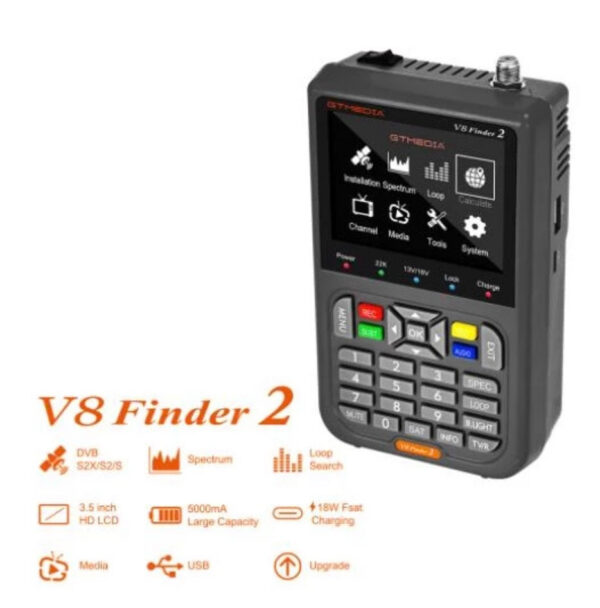GTmedia 2 meter DVB-S2/S2X H.265 Meter Satellite Finder than V8 FINDER PRO vs satk ST-5150 ws-6933