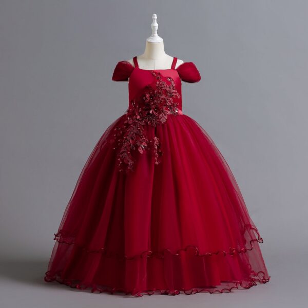 81174797eec7e55e Teens Dresses for Wedding Evening Kids Appliques Flower Princess Birthday Party Long Gown Girls Vestidos Banquet Dress