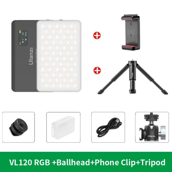 8129a3f4e3b23727 Ulanzi VL120 Full Color RGB Video Light 2500K-9000K LED Photography Lighting Dimmable Camera Light Live Vlog Fill Light