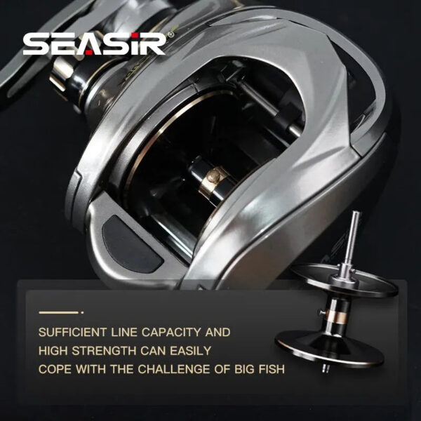 8137461326a53539 Seasir Megacuda Baitcasting Reel Drag 15KG Deep Spool 6.5:1 Aluminum Frame Carbon Side Double Handle Jigging Metal Reel Seawater