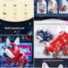 8154bc3f99f2e3aa V01Violent With Movable Head Limbs Music Robot Toy Red And Blue Children's Intelligent nical Dog Electronic Pet
