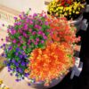 81552e33b8487a00 24 Bundles Outdoor Artificial Flowers UV Resistant Fake Boxwood Plants, Faux Greenery for Indoor Outside Hanging Plants Garden Porch Window Box Home Wedding Farmhouse Décor (Magenta)