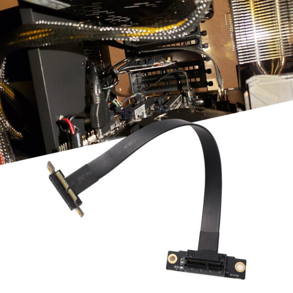 PCIE Dual 90 Degree Right Angle PCIe 3.0 to X1 Extension Cable 8Gbps PCI Express 1X Riser Card 20cm