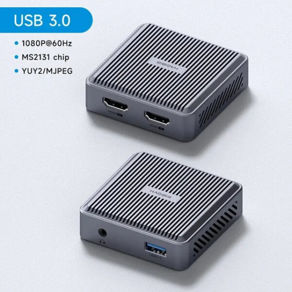 Hagibis 4K HDMI-Compatible Video Capture Card Loop Out Game Recording Live Streaming 1080P Grabber MS2131 for PS4/5 Switch