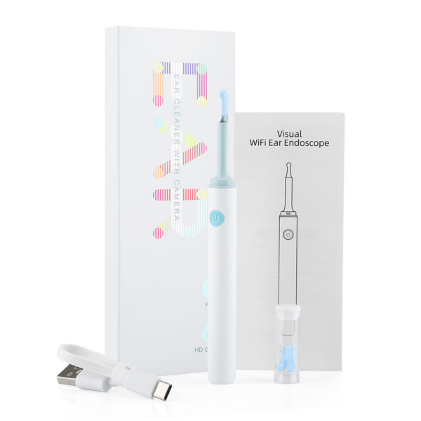 8178fd3e20aa2a11 New Wireless Visual Silicone Spoon Endoscope Earpick HD 5MP Camera Wax Remover Luminous Otoscope 3.9mm Ear Cleaning Tool