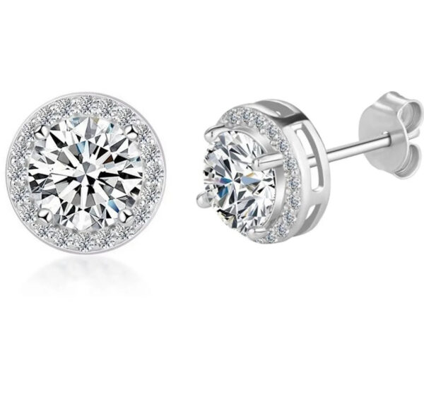 81843cd8d5987d17 925 Sterling Silver 0.5/1/2 Carat Moissanite Round Earrings Engagement Wedding Daily Work Party Travel Luxurious Gift For Women