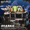 8184a1a548b9c75d 687PCS nical Shark Building Blocks Sea Animal Joints Movable Model Bricks Creative Desktop Decoration Kids DIY Toys Gifts