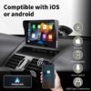 818d82e51e1bf4a9 7" HD Double Din Car Stereo,Portable Wireless Touch Apple CarPlay and Android Auto Automatic Multimedia Player,Car Stereo with Mirror Link/USB/AUX/Siri/5.1Bluetooth/Navigation Screen