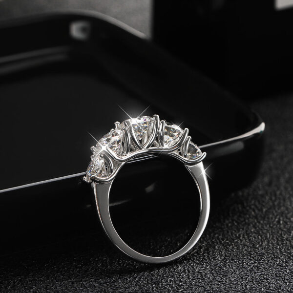8193585bd15dc4f8 KNOBSPIN 5 Stones 3.6CT D Color Moissanite Rings for Women Sparkling Diamonds with Certificates Sterling Sliver Wedding Ring