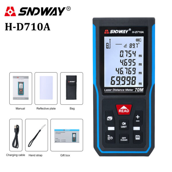 SNDWAY Rangefinder 120m 100m 70m 50m Laser Distance Meter Electronic Roulette Digital Rang Finder Trena Tape Lazer Measure