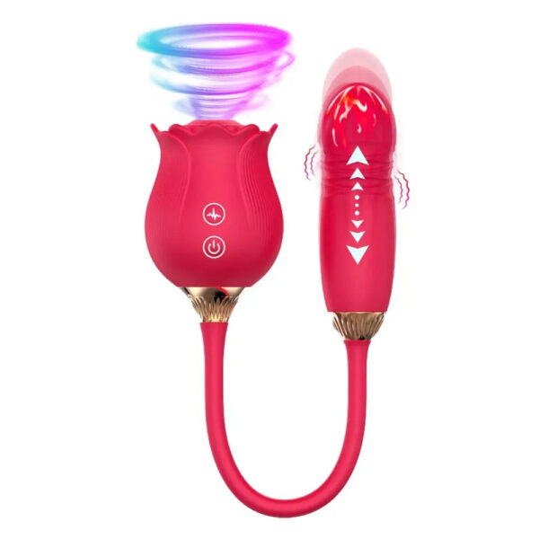 81a20ab58967f4f1 Rose Toy Dildo Thrusting Vibrator for Women Egg Clitoris Sucker Stimulator Tongue Licking Wiggle Adults Goods Sucking Sex Female