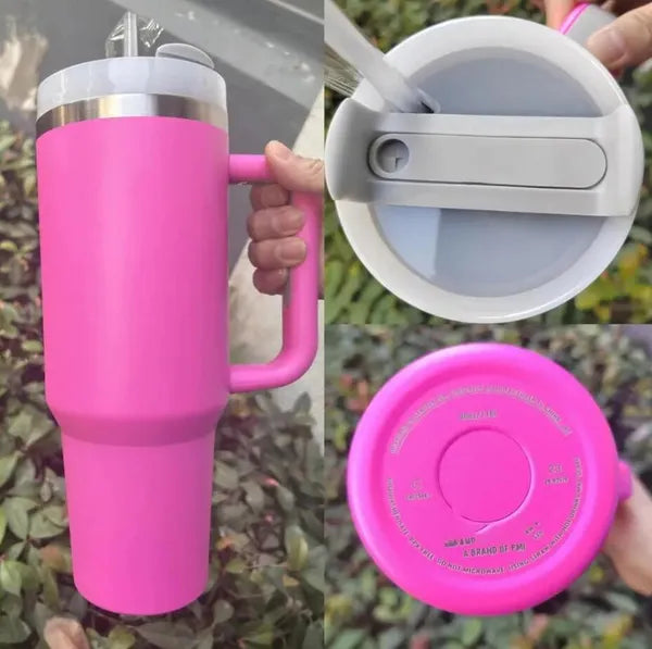 81a299ff93c93fdf DHL New Chocolate Gold Black Chroma Quencher H2.0 40 oz tumblers cups handle insulated Straw Winter Pink Flamingo Red Car Mugs Stainless steel cup with 1:1 0319