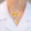 Genuine Gold Diamond Ginkgo Leaf Pendant Necklaces Simple Zircon Neck Chain for Women Fine Jewelry Gifts