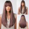 Black Long Straight for Women Natural Hair Synthetic Wigs Daily Cosplay Heat Resistant