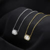 KNOBSPIN 10ct Emerald Cut Moissanite Pendant Lab Diamonds with GRA Certificates s Sterling Sier Wedding Necklaces for women