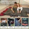 KingCamp Double Sleeping Bag for Adults, Queen Size 2 Person XXL Flannel Sleeping Bag, Waterproof Lightweight Flannel Quilt with 2 Pillows, Perfect for Couples Family Camping Hiking