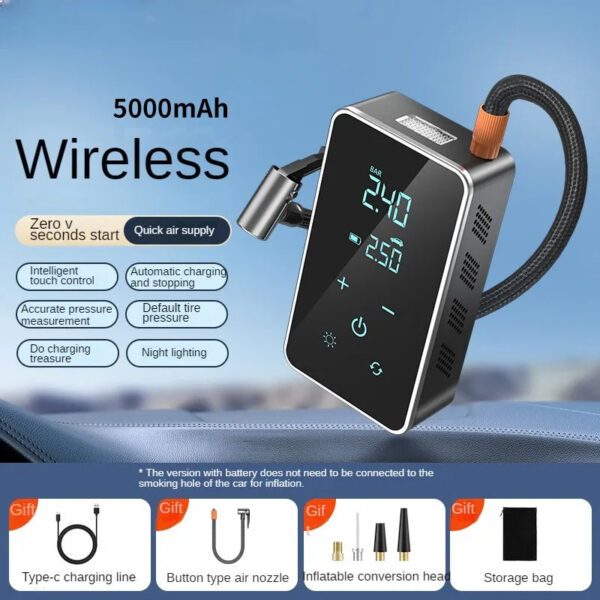 81dba6431824ca80 Wireless Air Pump 150psi Touch Screen Portable Electric Tire Inflator For Car Bicycle Motorcycle Mini Air Compressor Injector