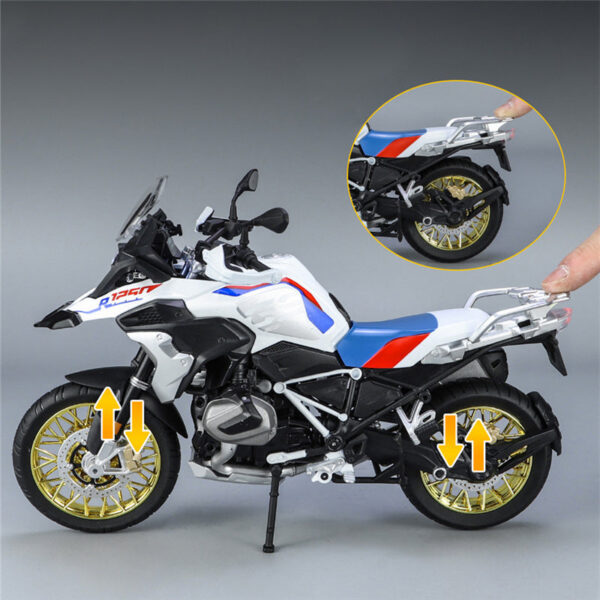 81f289e6c45545f5 1/9 R1250 GS ADV Alloy Racing Diecasts Street Sports Motorcycle Model Simulation With Light Collection Kids Toys Gift