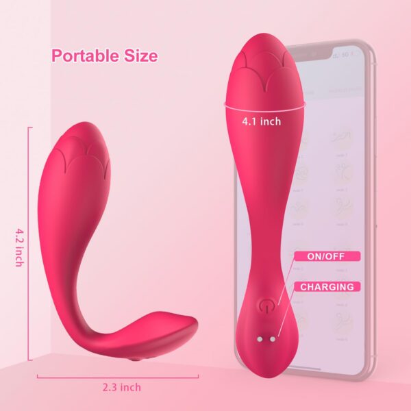 82086eeb3561ad0c APP Remote Control Vibrator-Dual Motors Rose Sex with 9 Vibrating Mode Adult Toy Wearable Clitoral G Spot Vibrator for Women Couple Pleasure