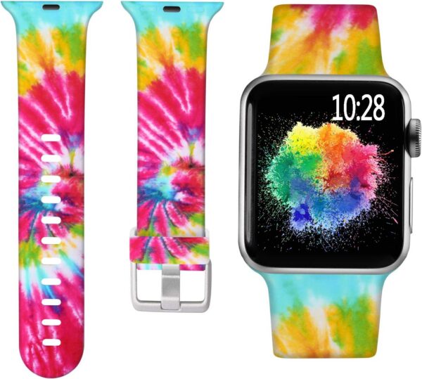Laffav Compatible with Apple Watch Band 41mm 40mm 38mm iWatch Series 9 & Ultra 2 & SE & Ultra & Series 8/7/6/5/4/3/2/1 for Women Men, Colorful Jellyfish, M/L