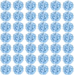 8238a995a0ef9890 Auihiay 64pcs Silk Hydrangea Artificial Flowers, Artificial Hydrangea Flowers with Stems, Full Hydrangea Flowers for Wedding Centerpieces, Home, Garden, Party Decoration (Blue)