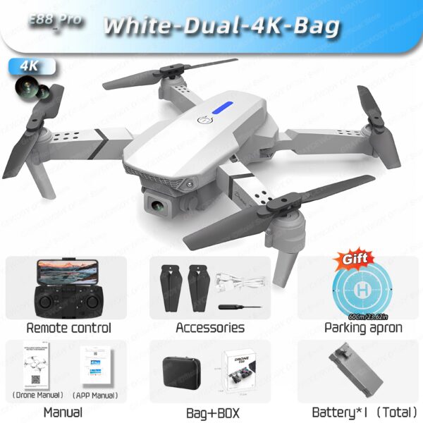 823c3f921402f492 New E88Pro Drone 4K Professinal With 1080P Wide Angle Dual HD Camera Foldable RC Helicopter WIFI FPV Height Hold Apron Sell