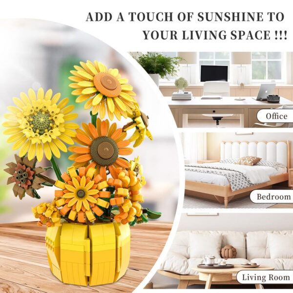 1009PCS Suower Building Blocks wer Bouquet Vase Model Bricks Set Idea Home Decoration Kids Educational Toys Holiday Gifts