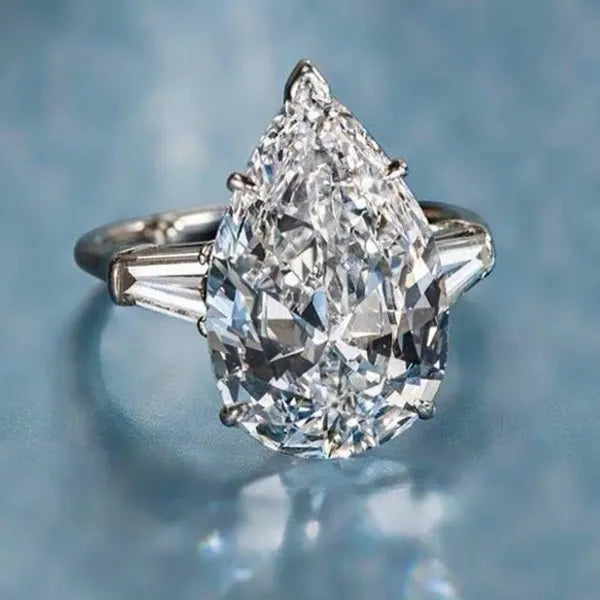 824db3ff5a6008d7 Original Sier Square ring Asscher Cut Simulated Diamond Wedding Engagement tail Women topaz Rings finger Fine Jewelry