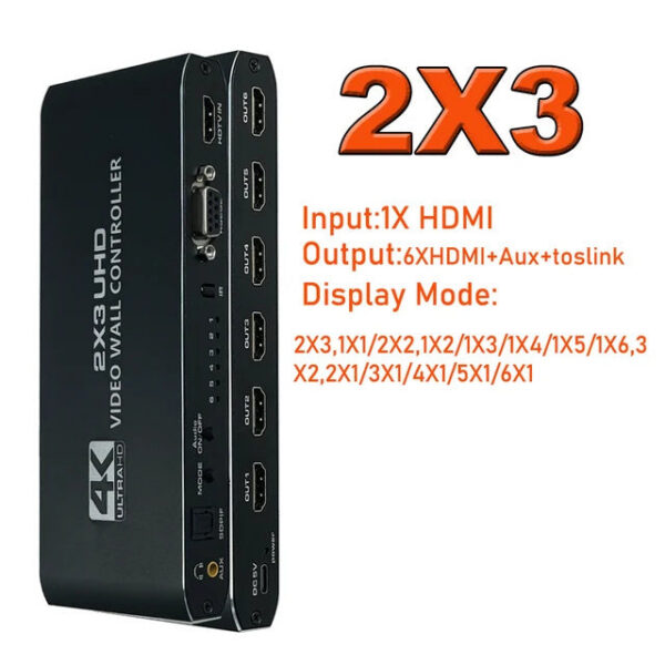 824df3ea7d741744 4K Controller 3X3/2X3/2X2 Multi Video Screen Processor Splicer HDMI Wall Display