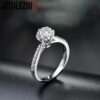 Hot Crystal Sterling Sier Diamond For Woman Beautiful Moissanite Ring Fashion Noble Wedding Party Jewelry