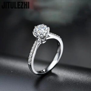 824e592ba8dd2b11 Hot Crystal Sterling Sier Diamond For Woman Beautiful Moissanite Ring Fashion Noble Wedding Party Jewelry
