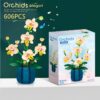 824e8c6ea2f3d746 Weilei Creative 2138 Eternal Flower Butterfly Orchid Plant Pot Building Blocks Desktop Ornaments Assembly Plastic Abs