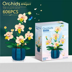 824e8c6ea2f3d746 Weilei Creative 2138 Eternal Flower Butterfly Orchid Plant Pot Building Blocks Desktop Ornaments Assembly Plastic Abs