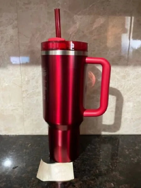 US STOCK 40oz Quencher Tumblers Pink Co-Branded Cosmo Black Chroma Flamingo Stainless Steel Valentines Day Gift Cups with Silicone handle Lid And Straw Car mugs
